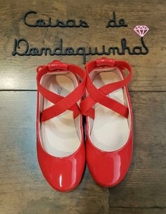 Sapatilha de elástico vermelho vibrante verniz - comprar online