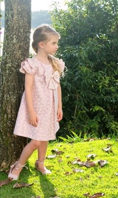 Vestido ROSA trapézio Lacinhos - comprar online