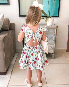 Vestido Azul Florzinhas na internet