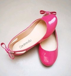 Sapatilha Laço Rosa Chiclete verniz - Coisas de Dondoquinha