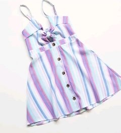 Vestido nózinho listrado azul e roxo - comprar online