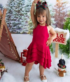 Vestido Festa Camadas Vermelho