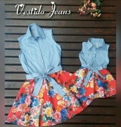 Vestido Jeans Regata Floral