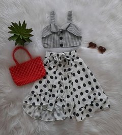 Conjunto Poá Mullet Branco e Preto