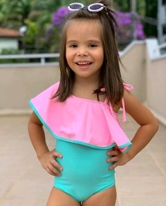 Maiô Candy Colors rosa e verde água - comprar online