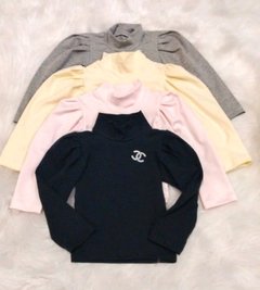Blusa C Manga Longa Bufante Preta