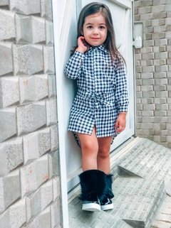 Chemise Xadrez Preta e Branca - Coisas de Dondoquinha