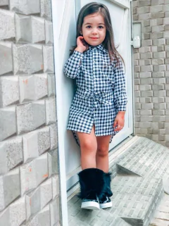 Chemise Xadrez Preta e Branca - Coisas de Dondoquinha