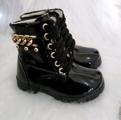 Coturno Preto Verniz