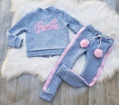 Conjunto Moletom B Azul e Rosa Metalassê com Pompom - comprar online