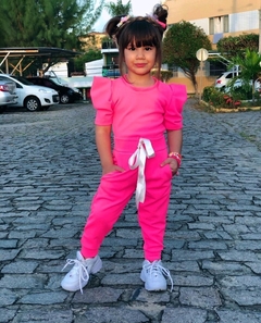 Conjunto Chiclete Neon Manga Princesa (Calça + Blusa)