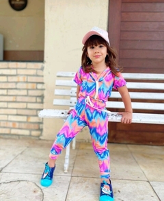 Conjunto Tie Dye Zig Zag Rosa e Azul - comprar online