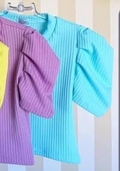 Blusa Manga Bufante Candy Colors Tal Mãe Tal Filha