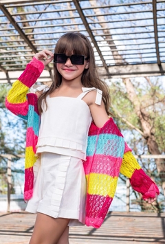 Cardigan em Tricô Colors na internet