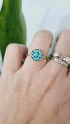 Imagen de Anillo turquesa redonda