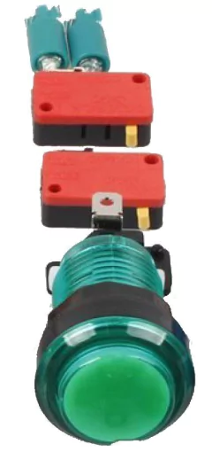 Botón arcade 30mm Transparente - Small round con microswitch y luces led