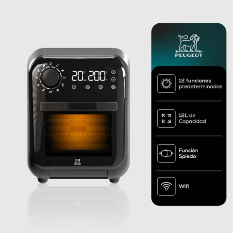 Freidora Aire Horno Eléctrico Peugeot Poitiers 12l 1800w Negro