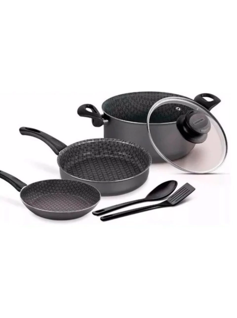 Set Bateria Tramontina Milan Juego Cocina Sarten Olla Teflon 6 Pz - comprar online