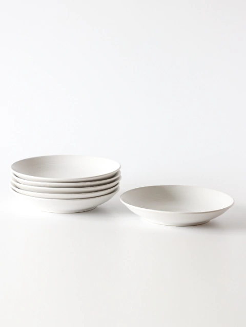 Plato hondo Fushion 25CM Blanco Blackly Set x 6