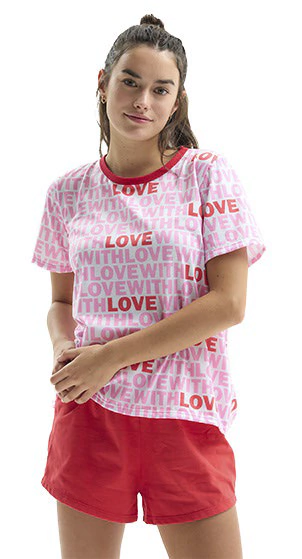 600-25 LOVELY LETTER Pijama remera mangas corta y short - SWEET VICTORIAN