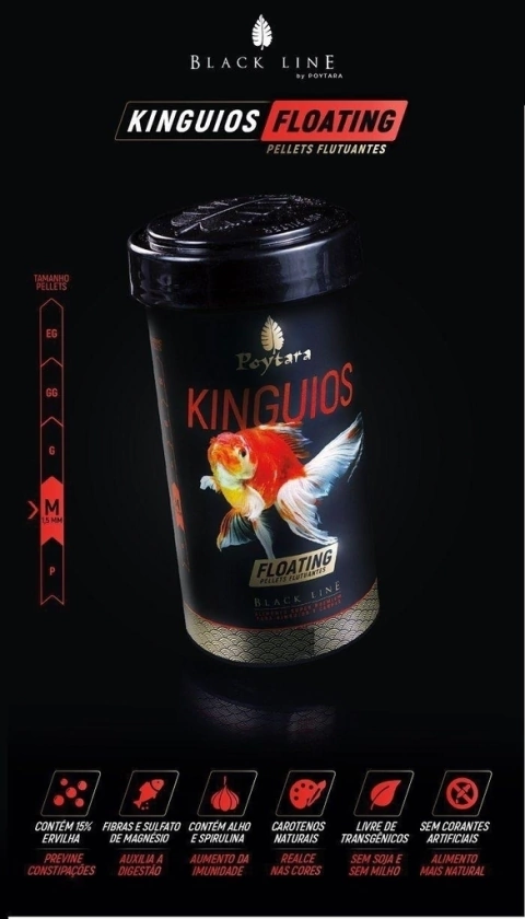 Ração Poytara Black Line Kinguio Floating 35g