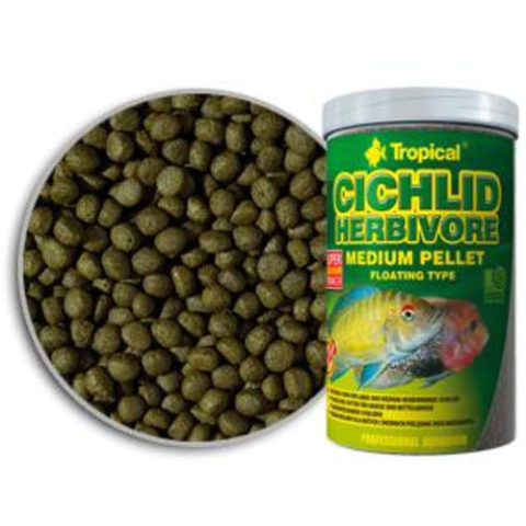 Ração Tropical Cichlid Herbivore Medium Pellet 180g