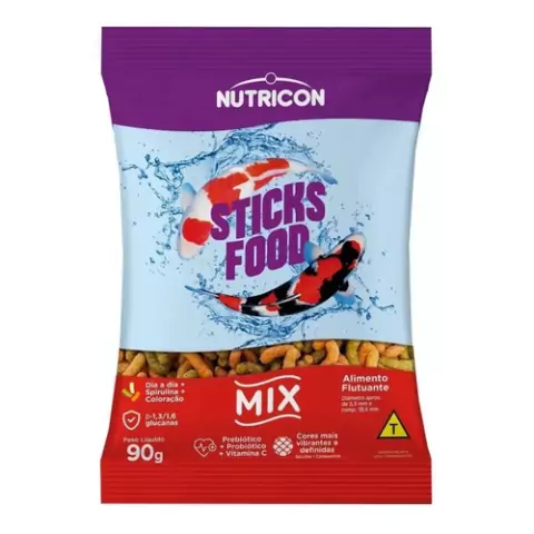Ração Sticks Food Mix 90g Nutricon