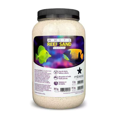 Areia White Reef Sand Marinho 6kg