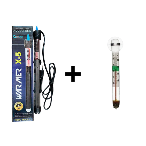 Aquecedor Com Termostato Ocean Tech X-5 50W - 127V + Brinde