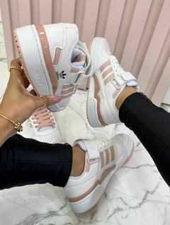 Tenis Adidas Forum velcro- Branco/nude na internet