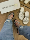 RASTEIRINHA PIMENTA ORIGINAL STRASS TRANÇADA / PRETA E BRANCA