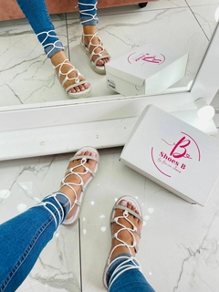 BIRKEN TIRAS STRASS AMARRAÇAO BRANCO- SHOES B - comprar online