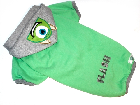 Agasalho em moletom Mike Wazowski - Montros SA com o nome do pet
