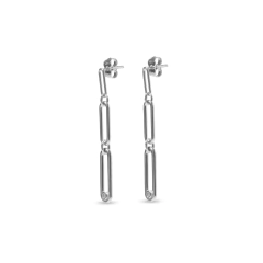 AROS CARMIN CRYSTAL PLATA 925