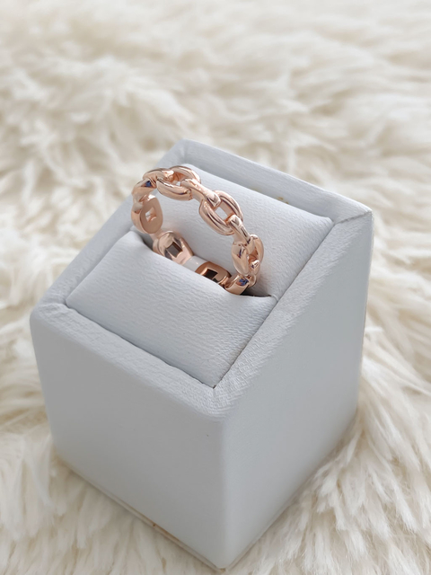 ANILLO CARMIN ROSE ENCADENADO
