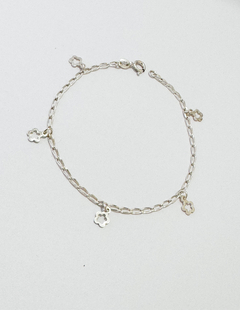 PULSERA PLATA 925 CON DIJES FLORES
