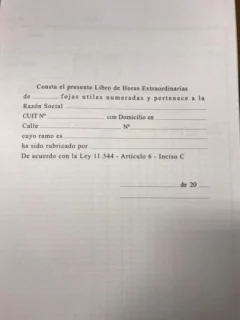 Libro Registro De Horas Extraordinarias 48 Pág en internet