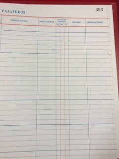 Libro Registro De Pasajeros 400 Páginas - Librería Comercial Fernández SRL