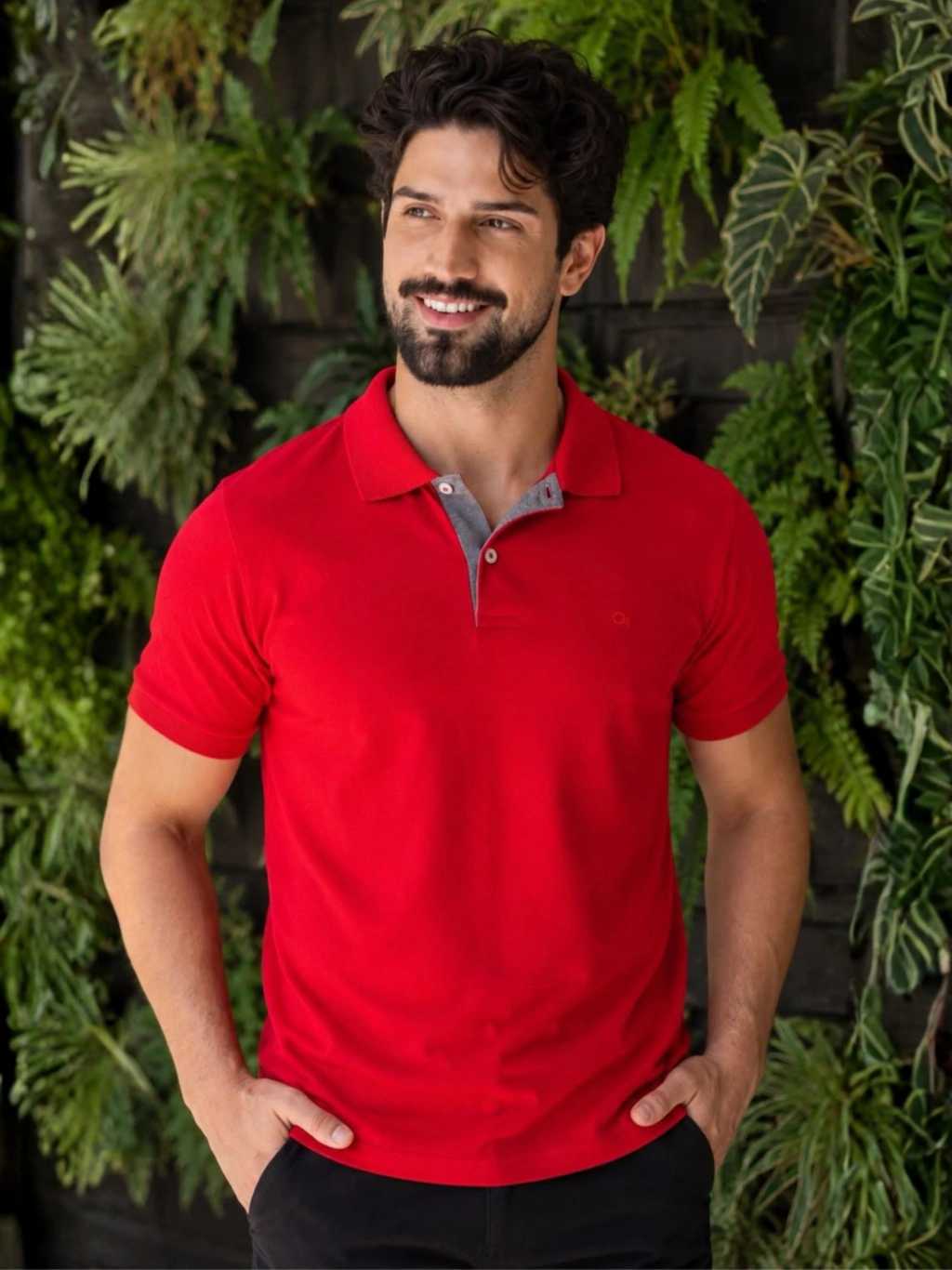 Camiseta Gola Polo Casual Slim Vermelha 0045 - Ogochi