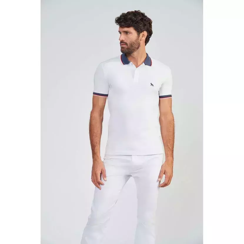 Camiseta Elastano Gola Polo Branca 4052 - Acostamento - loja online