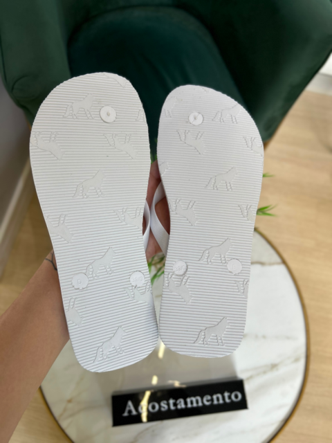 Chinelo Branco Listras Collors 9014 - Acostamento - Kamarim Patos