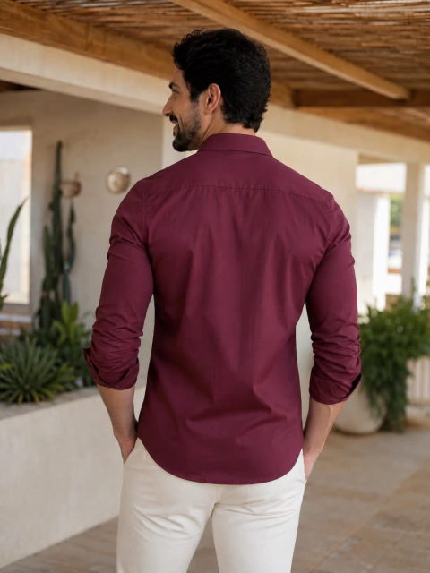 Camisa Amalfi Slim M. Longa Vinho 5020 - Conquest - loja online