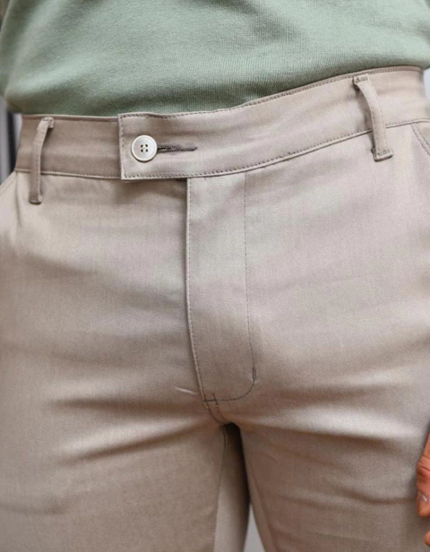 Calça Alfaiataria Skinny Amsterdã Acetinada Khaki - Conquest - comprar online