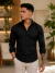 Camisa Basic Slim M. Longa Preta 4010 - Conquest