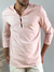 Camisa Bata Slim Fit Rosa - Gola Padre - Zip Off