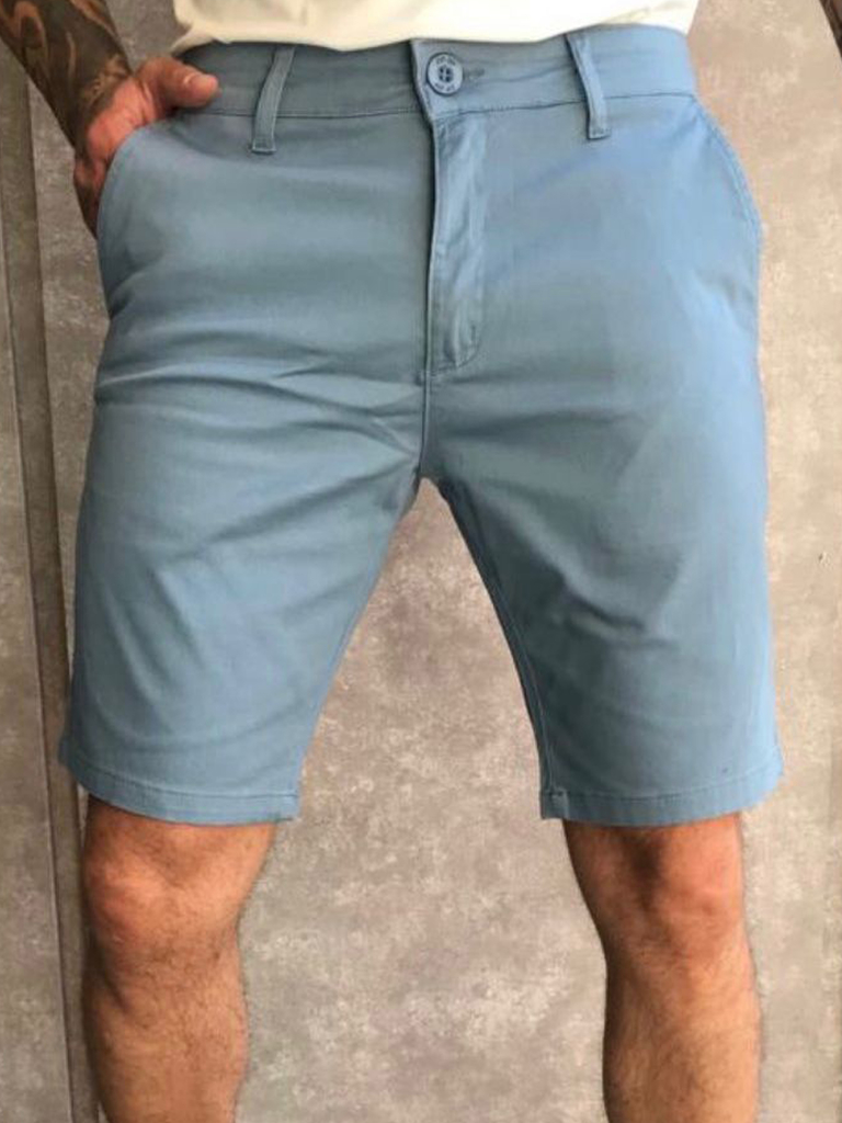 Bermuda Alfaiataria Azul Skinny - Zip Off