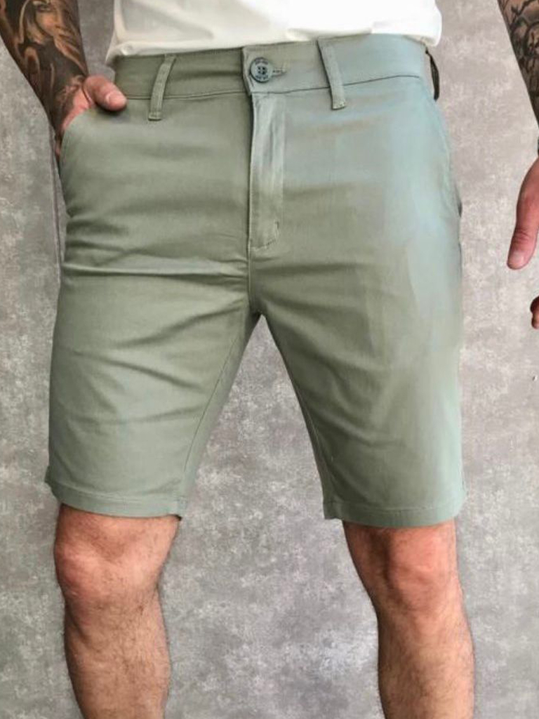 Bermuda Alfaiataria Verde Oliva Skinny - Zip Off