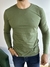 Camiseta Manga Longa Basic Verde Oliva Logo Bordada - Acostamento