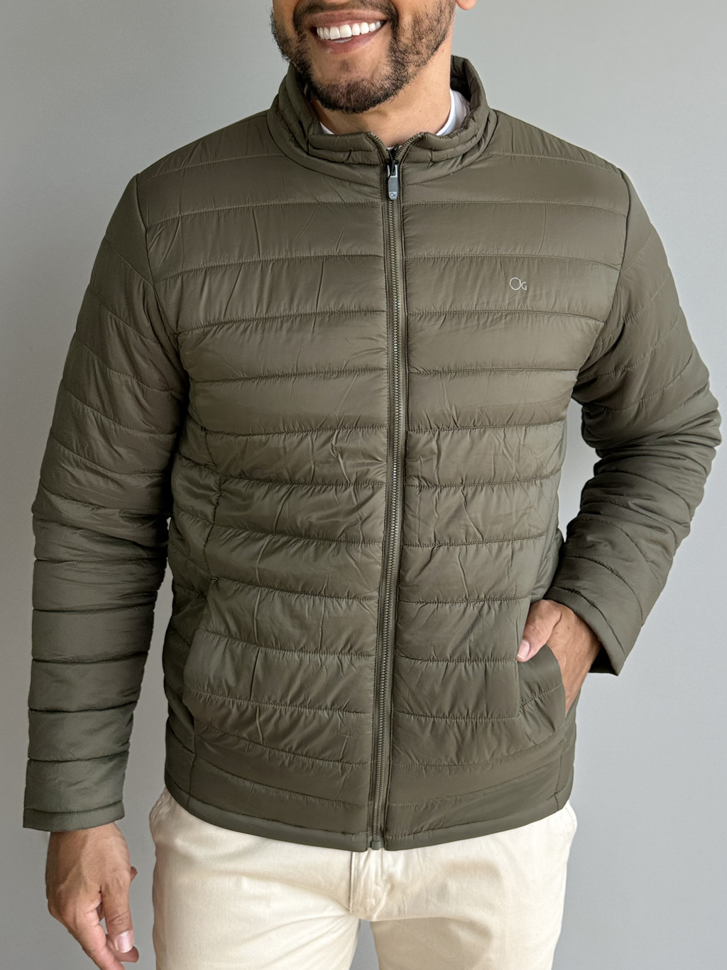Jaqueta Puffer Verde Musgo Essencial 10004 - Ogochi