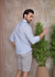 Camisa Bata Linho Manga Longa Azul - Conquest - loja online